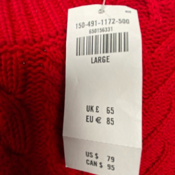 NWT‎ Abercrombie & Fitch Cable Knit Sweater Camisole and Shrug Set LARGE Red NEW - Picture 7 of 13
